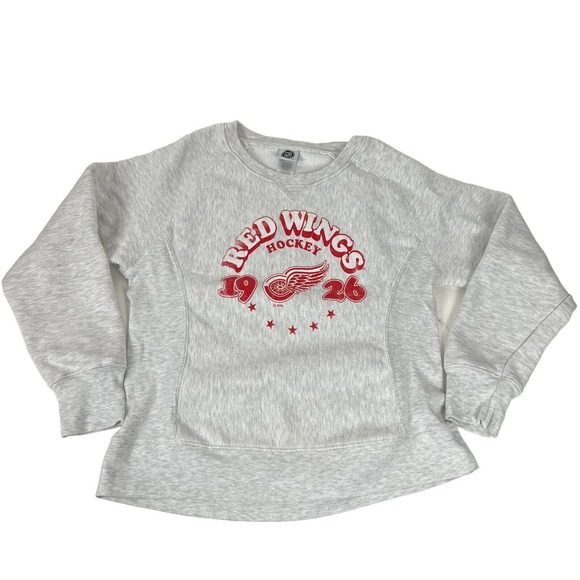 Detroit Red Wings Sweatshirt Womens Extra Large Gray Crew Neck NHL Hocky Logo - Picture 1 of 9
